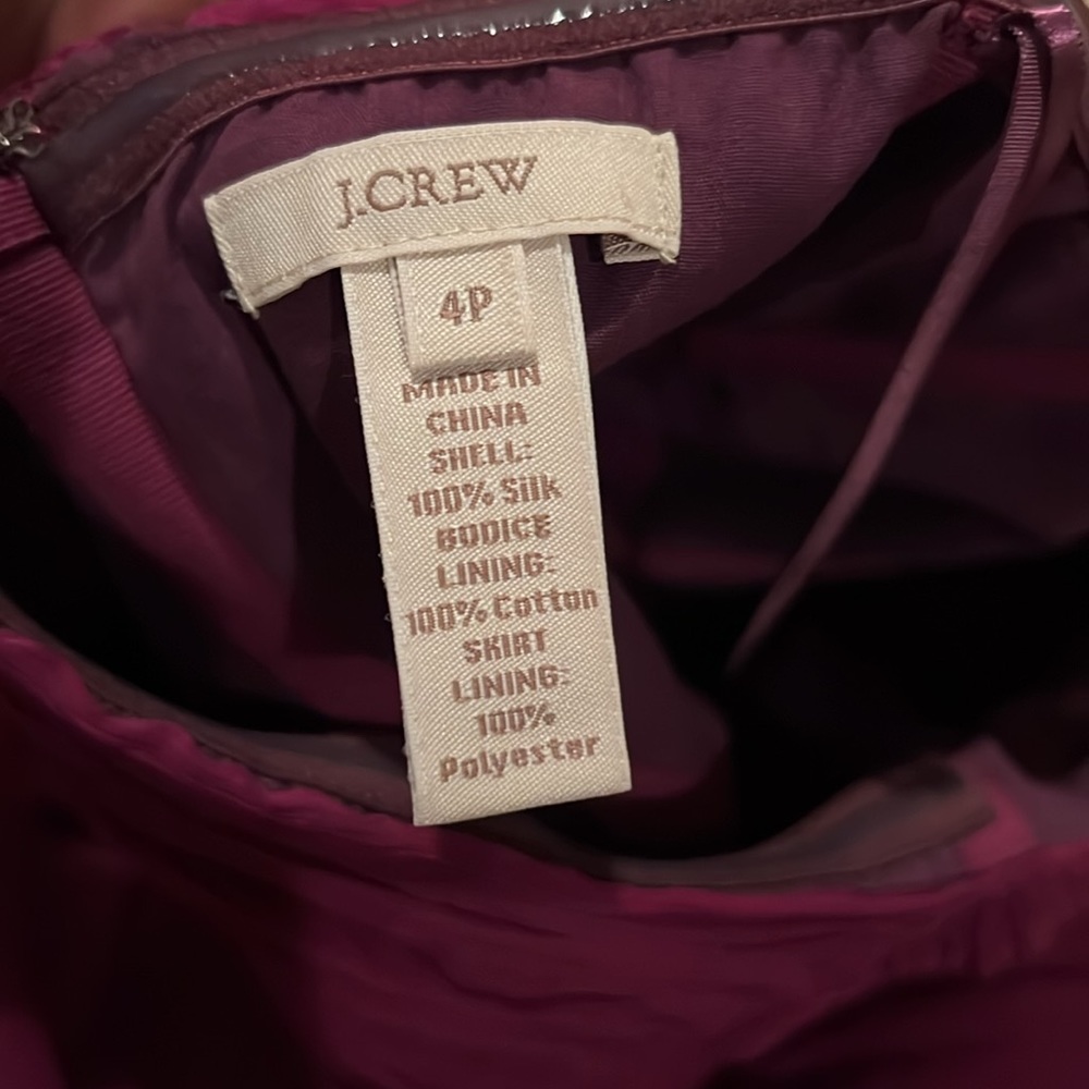 J Crew Silk Cotton Strapless Formal Dress Size 4P - Picture 8 of 10